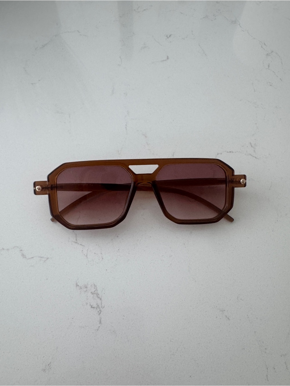 Geometric Brown Tinted Sunglasses